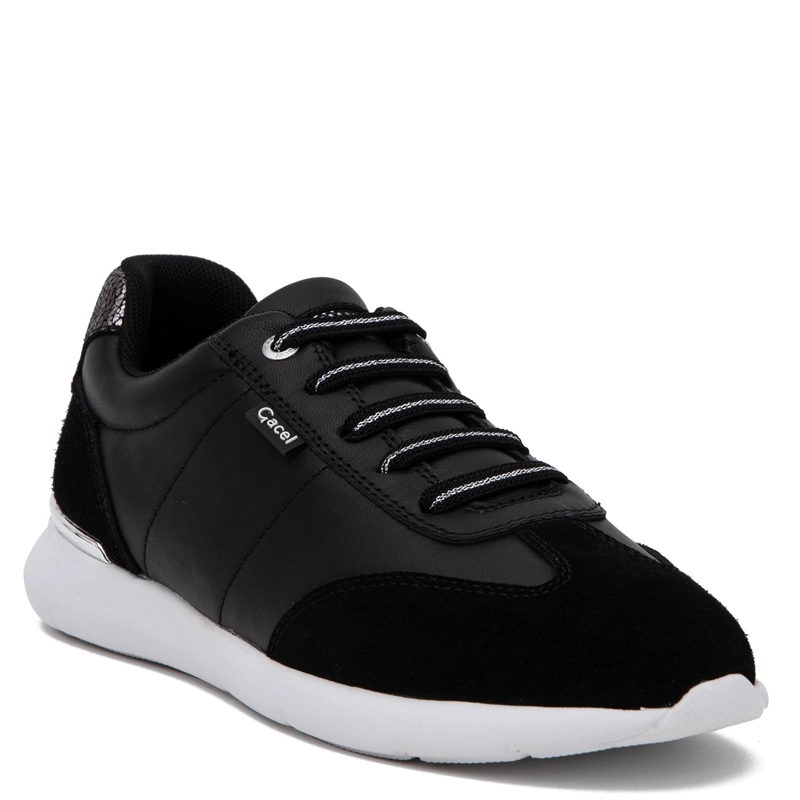 ZAPATILLA DE CUERO MUJER GACEL NEGRO STEFFY - 3