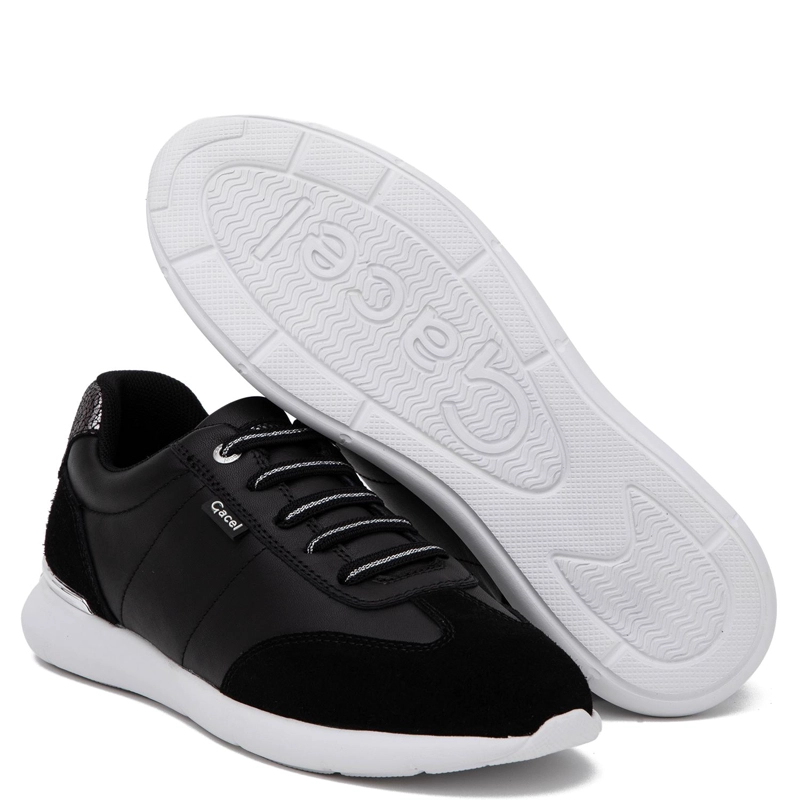 ZAPATILLA DE CUERO MUJER GACEL NEGRO STEFFY - 4