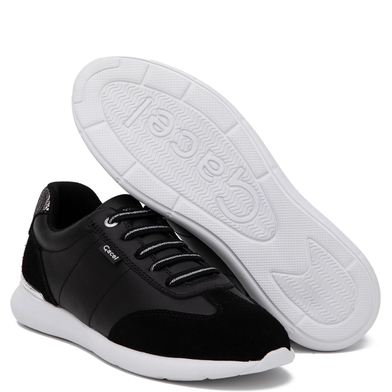 ZAPATILLA DE CUERO MUJER GACEL NEGRO STEFFY - 4