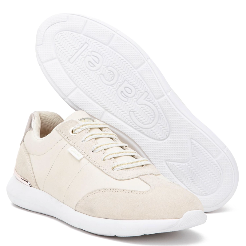ZAPATILLA DE CUERO MUJER GACEL BEIGE STEFFY - 4
