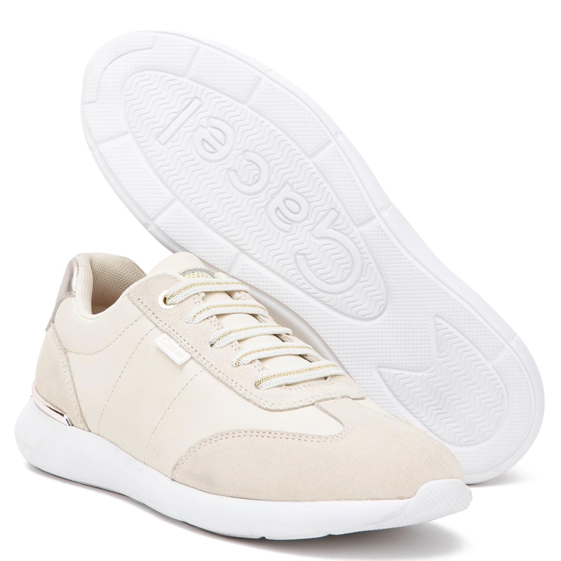 ZAPATILLA DE CUERO MUJER GACEL BEIGE STEFFY - 4