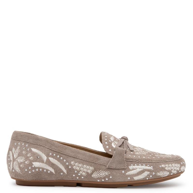 MOCASIN DE CUERO MUJER GACEL BEIGE LESLIE - 1