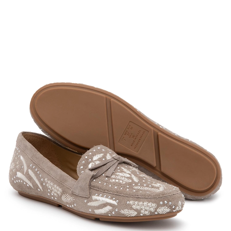 MOCASIN DE CUERO MUJER GACEL BEIGE LESLIE - 4