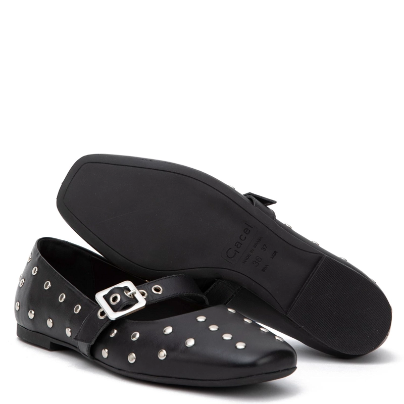 BALLERINA DE CUERO MUJER GACEL NEGRO ABI 0660692 - 4