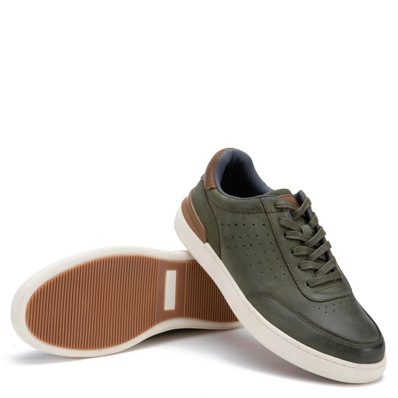 ZAPATILLA DE CUERO HOMBRE GUANTE OLIVO NOTO 0036216 - 4