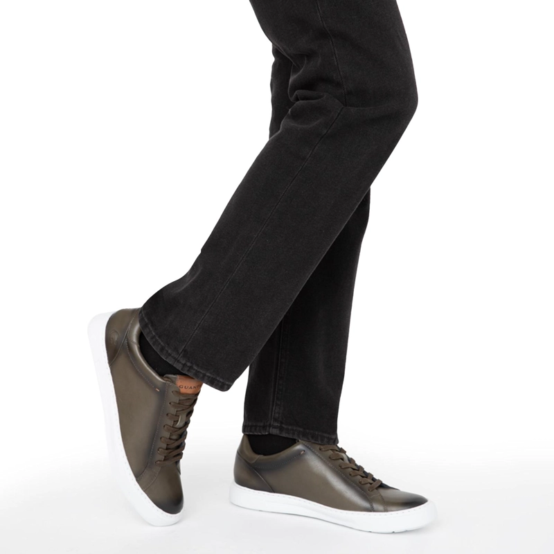ZAPATILLA DE CUERO HOMBRE GUANTE OLIVO TOKIO - 2