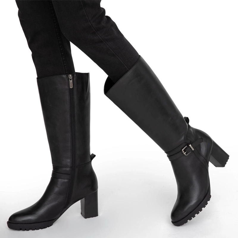 BOTA DE CUERO MUJER GACEL NEGRO ROCIO 0660991 - 2