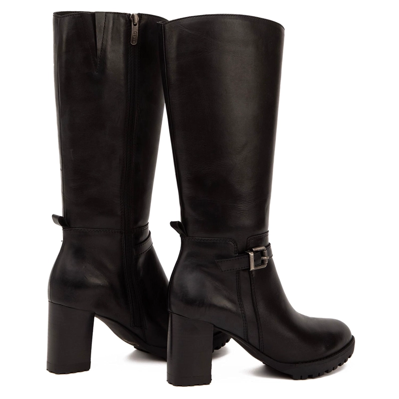 BOTA DE CUERO MUJER GACEL NEGRO ROCIO 0660991 - 5
