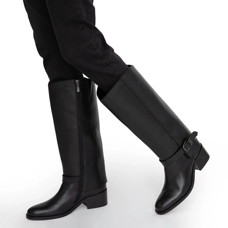 BOTA DE CUERO MUJER GACEL NEGRO CAROLA 0660733 - 2
