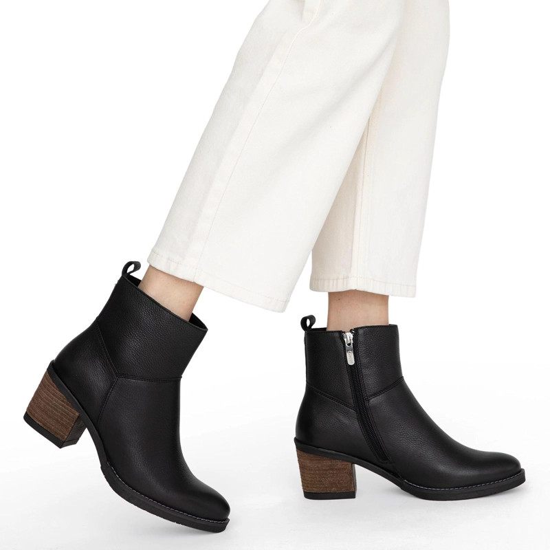 BOTIN DE CUERO MUJER GACEL NEGRO PIERA - 2