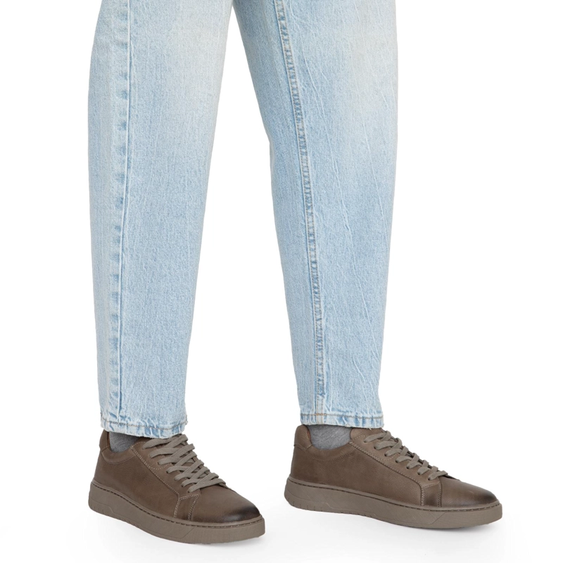 ZAPATILLA DE CUERO HOMBRE GUANTE GRIS HONG KONG - 2