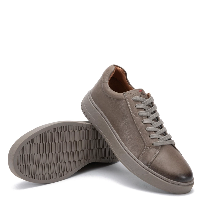 ZAPATILLA DE CUERO HOMBRE GUANTE GRIS HONG KONG - 4