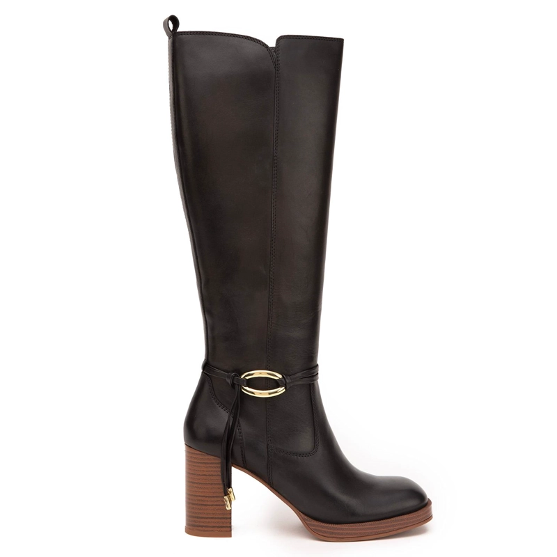 BOTA DE CUERO MUJER GACEL NEGRO JUANA - 1