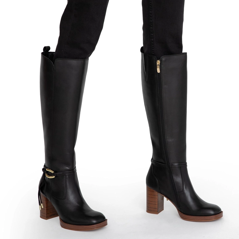 BOTA DE CUERO MUJER GACEL NEGRO JUANA - 2