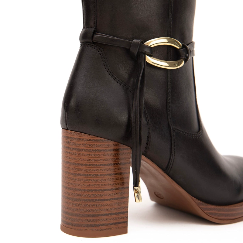 BOTA DE CUERO MUJER GACEL NEGRO JUANA 0660846 - 4