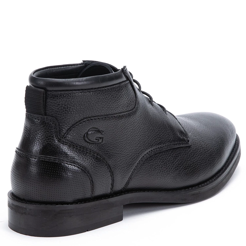 BOTIN DE CUERO HOMBRE GUANTE NEGRO BURDEOS - 5