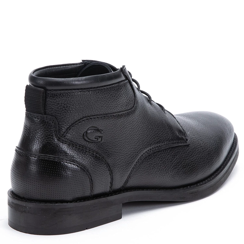 BOTIN DE CUERO HOMBRE GUANTE NEGRO BURDEOS - 5
