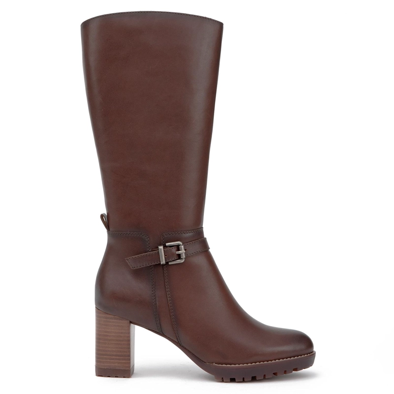 BOTA DE CUERO MUJER GACEL MARRON ROCIO - 1