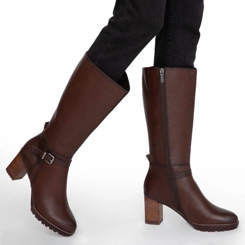 BOTA DE CUERO MUJER GACEL MARRON ROCIO - 2