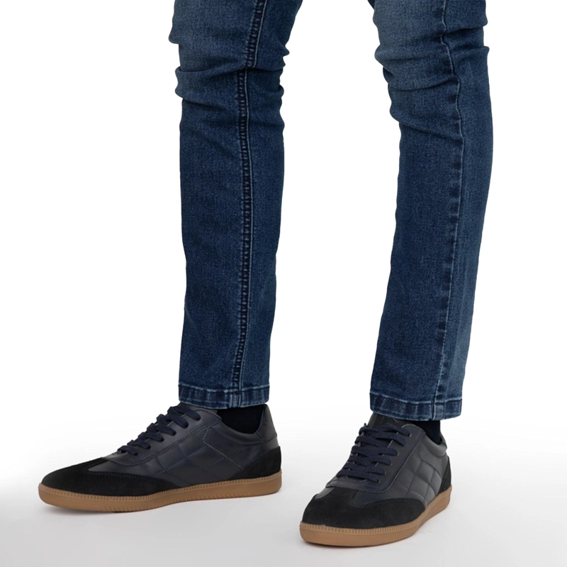 ZAPATILLA DE CUERO HOMBRE GUANTE MARINO KEITH 0036343 - 2