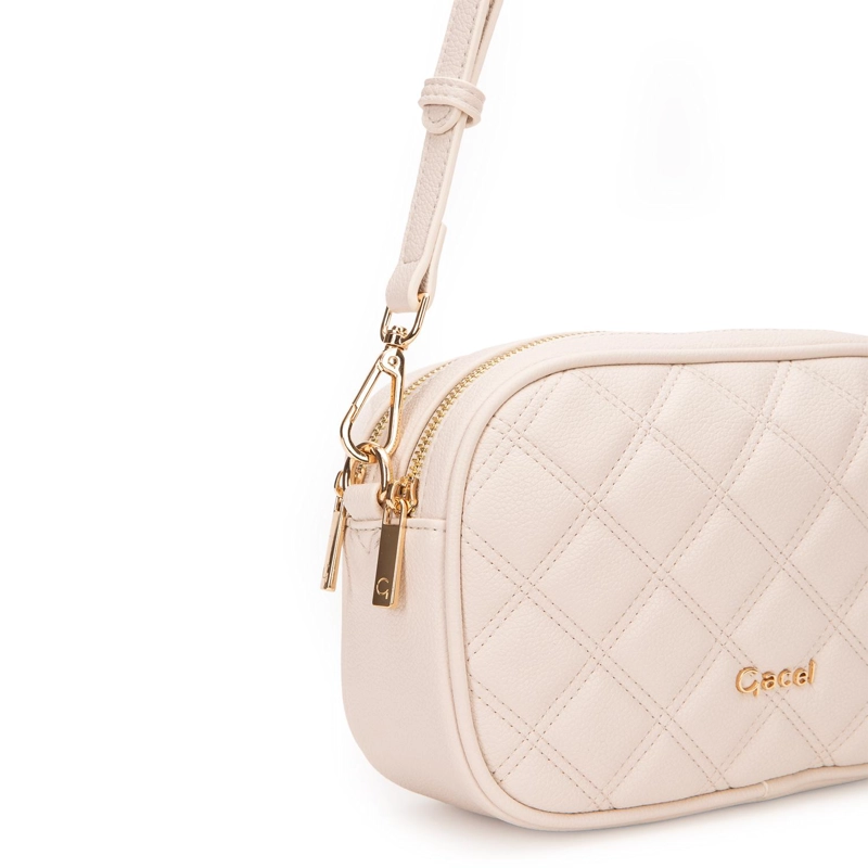 CARTERA MUJER GACEL OFF WHITE BANDOLERA GRANDE - 5