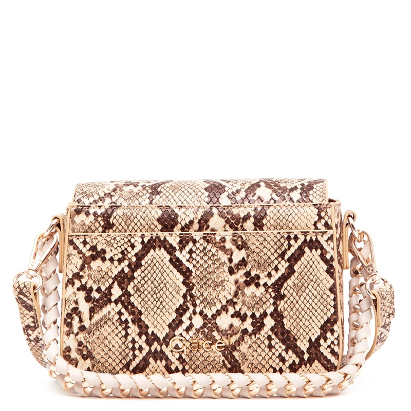 CARTERA MUJER GACEL OFF WHITE RETRO CON TAPA - 5