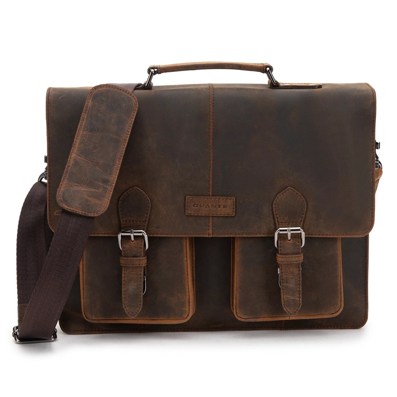 BOLSO DE CUERO HOMBRE GUANTE TOSTADO MALETIN NOTEBOOK - 1