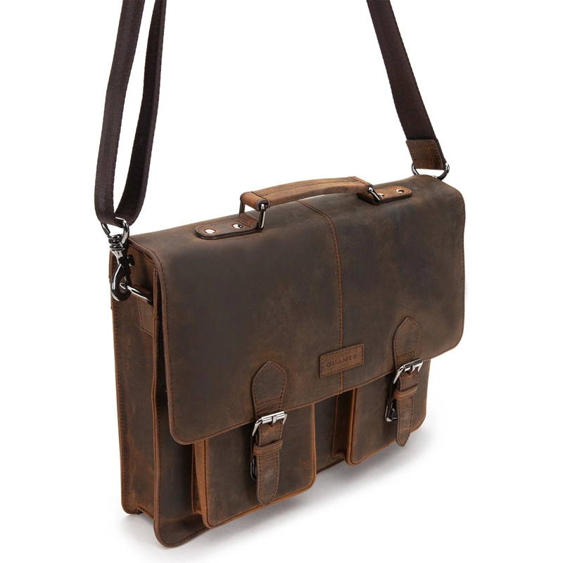 BOLSO DE CUERO HOMBRE GUANTE TOSTADO MALETIN NOTEBOOK - 3