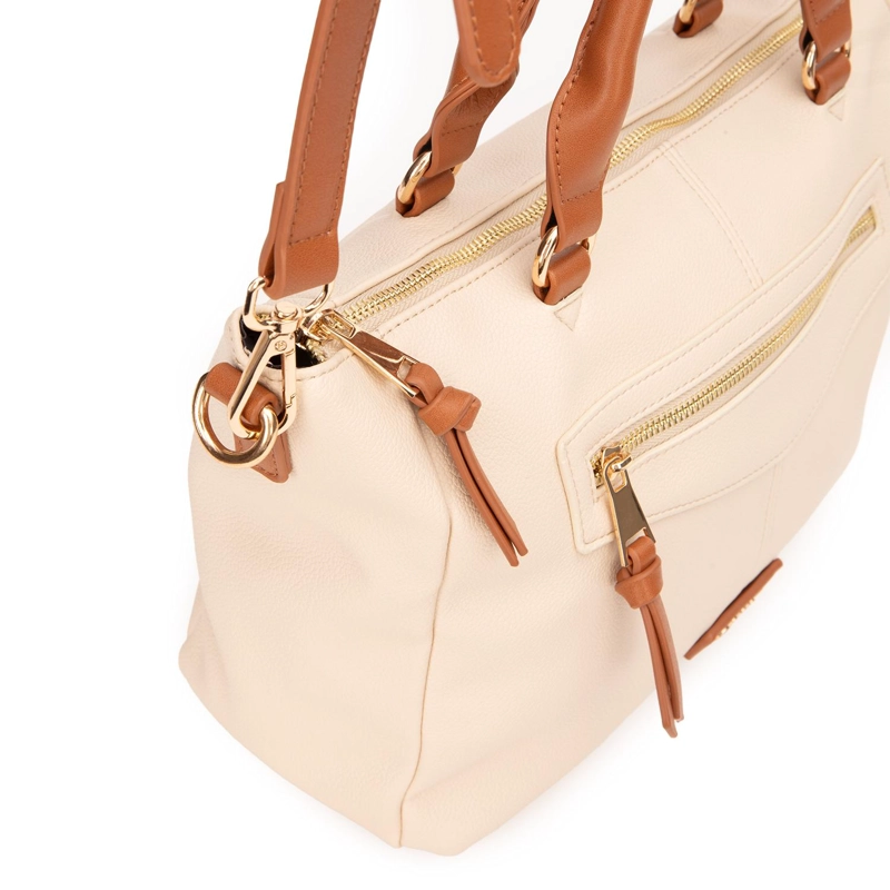 CARTERA MUJER GACEL OFF WHITE DOS ASAS MEDIANA - 5