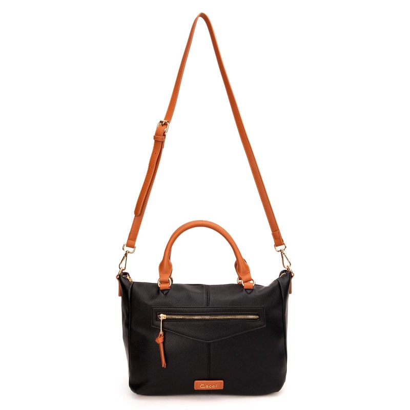 CARTERA MUJER GACEL NEGRO DOS ASAS MEDIANA - 1