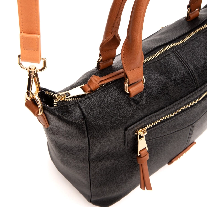 CARTERA MUJER GACEL NEGRO DOS ASAS MEDIANA - 5