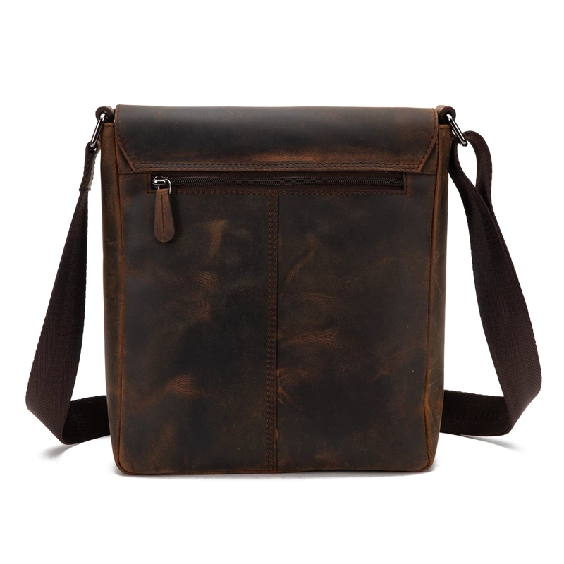 BOLSO DE CUERO HOMBRE GUANTE CHOCOLATE MORRAL - 2