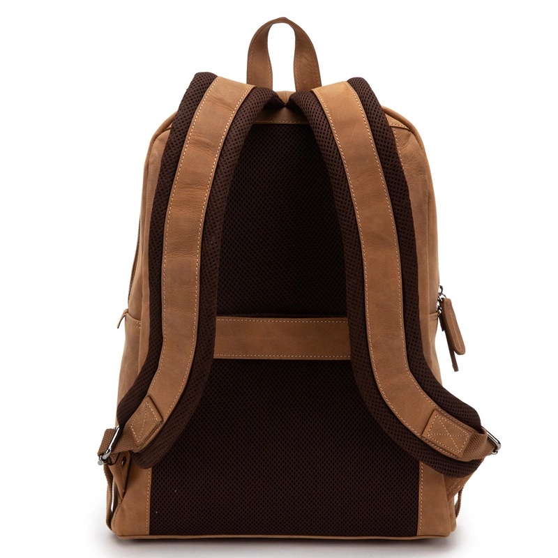 MOCHILA DE CUERO HOMBRE GUANTE TOSTADO VIAJE - 3