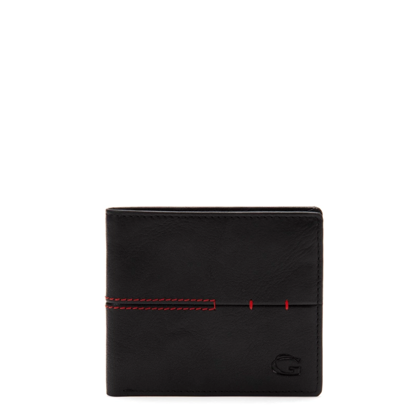 BILLETERA DE CUERO HOMBRE GUANTE NEGRO SIMPLE - 1