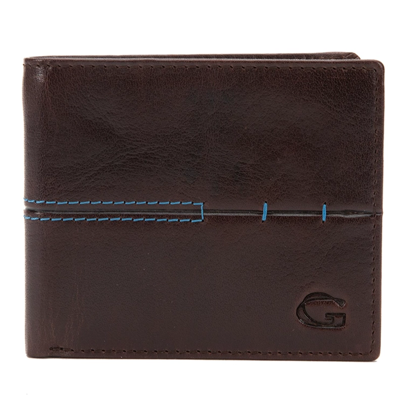 BILLETERA DE CUERO HOMBRE GUANTE CAFE  SIMPLE - 1