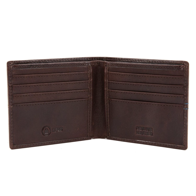 BILLETERA DE CUERO HOMBRE GUANTE CAFE  SIMPLE - 2