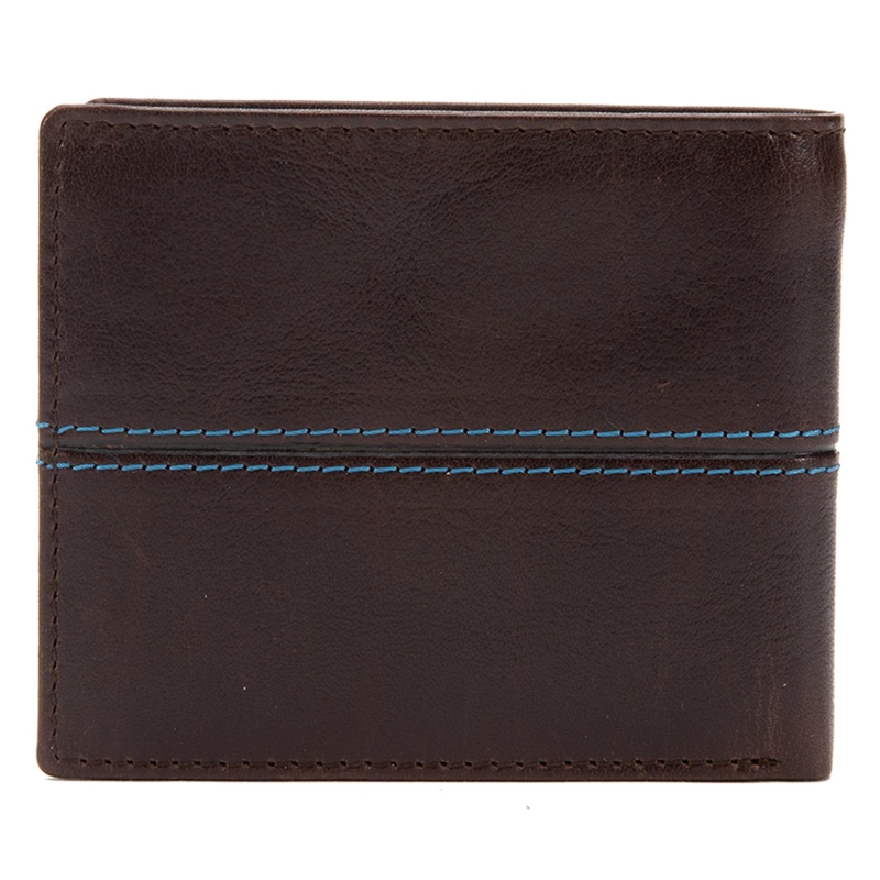 BILLETERA DE CUERO HOMBRE GUANTE CAFE  SIMPLE - 3