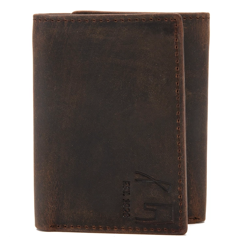 BILLETERA DE CUERO HOMBRE GUANTE CHOCOLATE SIMPLE - 1