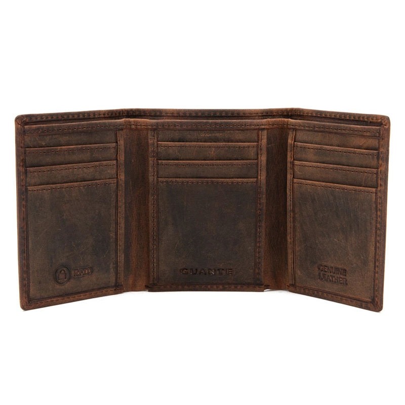 BILLETERA DE CUERO HOMBRE GUANTE CHOCOLATE SIMPLE - 2