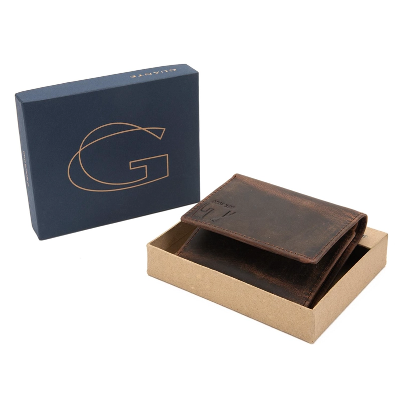 BILLETERA DE CUERO HOMBRE GUANTE CHOCOLATE SIMPLE - 4