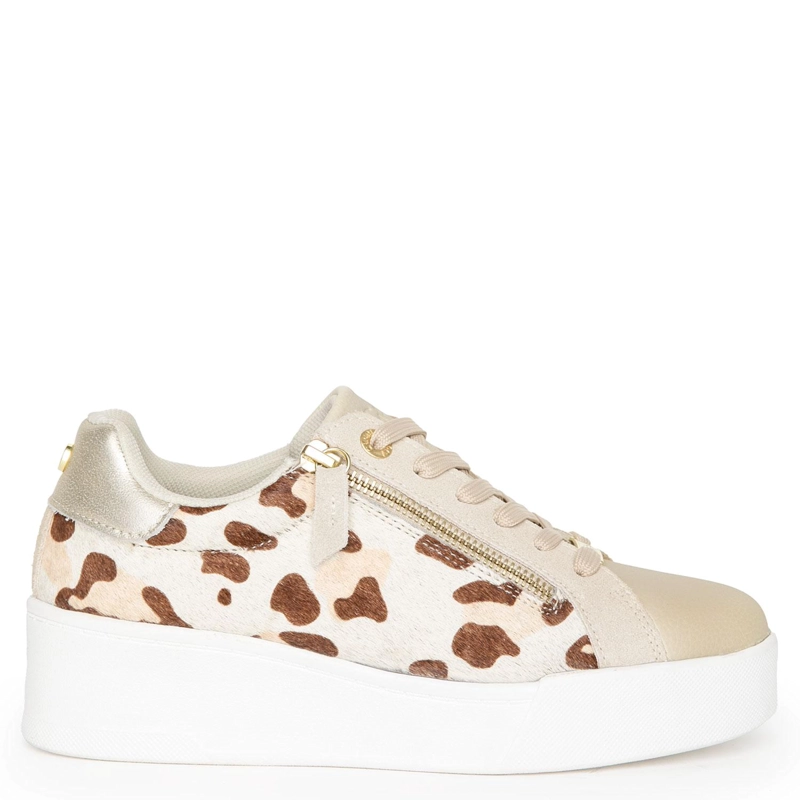 ZAPATILLA DE CUERO MUJER GACEL LEOPARDO LACY - 1