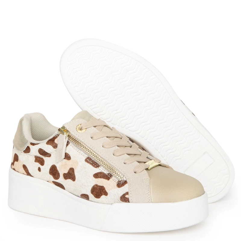 ZAPATILLA DE CUERO MUJER GACEL LEOPARDO LACY - 4