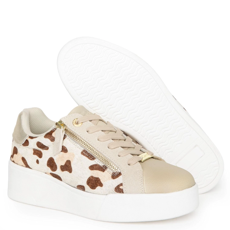 ZAPATILLA DE CUERO MUJER GACEL LEOPARDO LACY - 4
