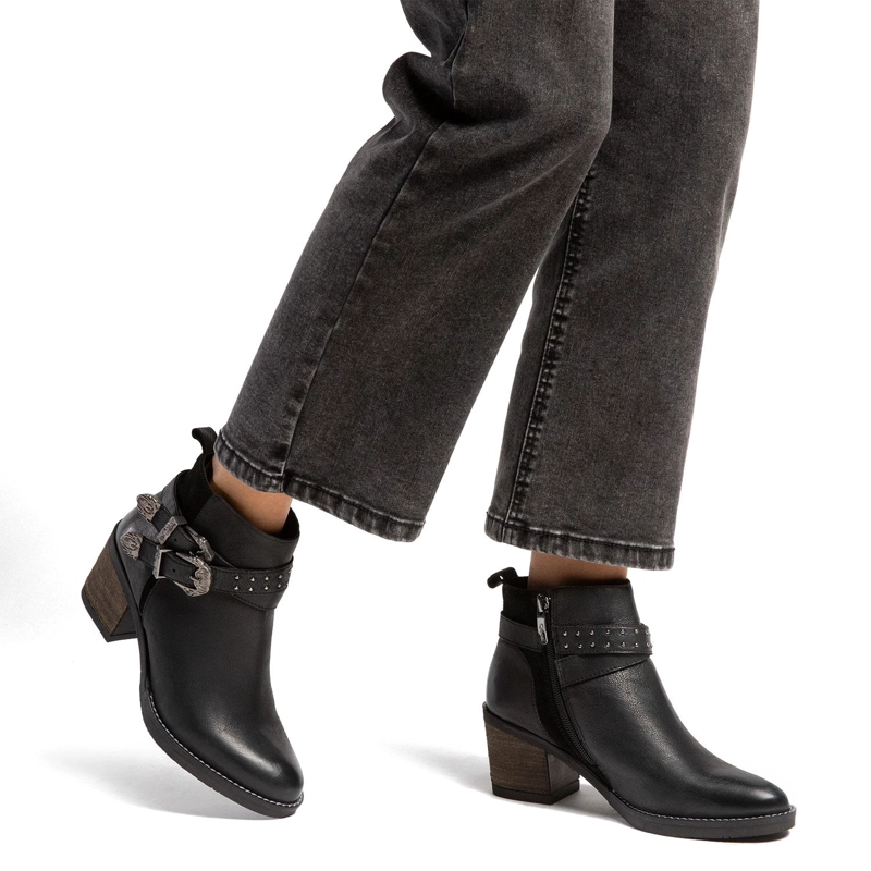 BOTIN DE CUERO MUJER GACEL NEGRO PIERA - 2