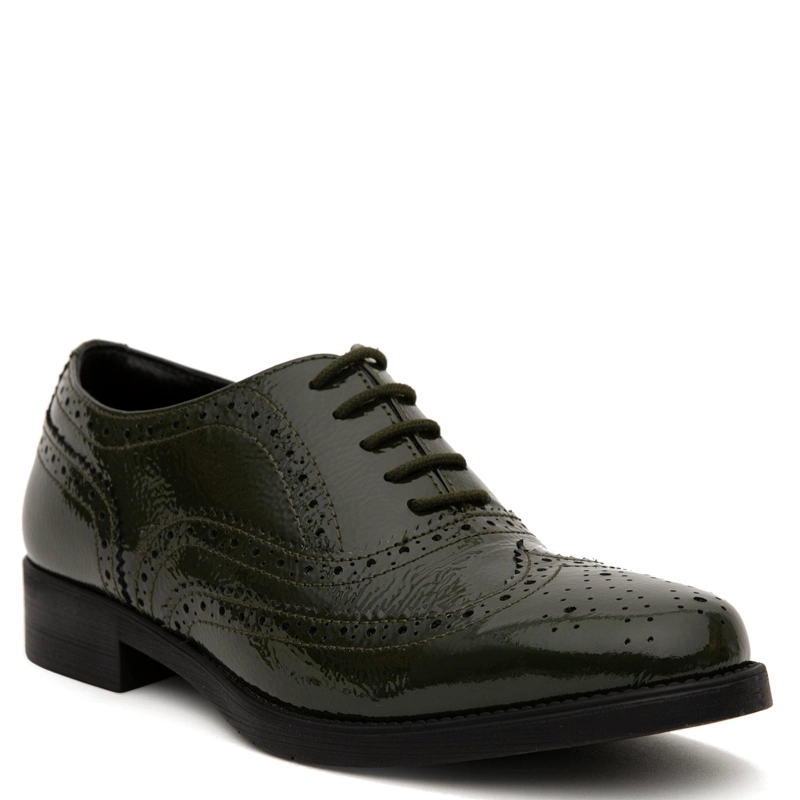 ZAPATO DE CUERO MUJER GACEL VERDE HORTENCIA - 2