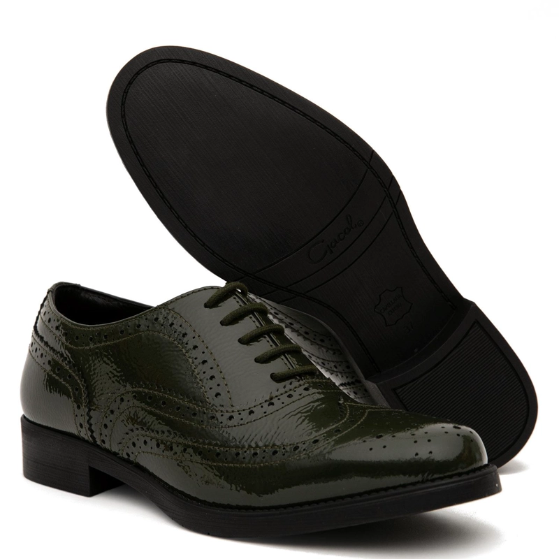 ZAPATO DE CUERO MUJER GACEL VERDE HORTENCIA - 3