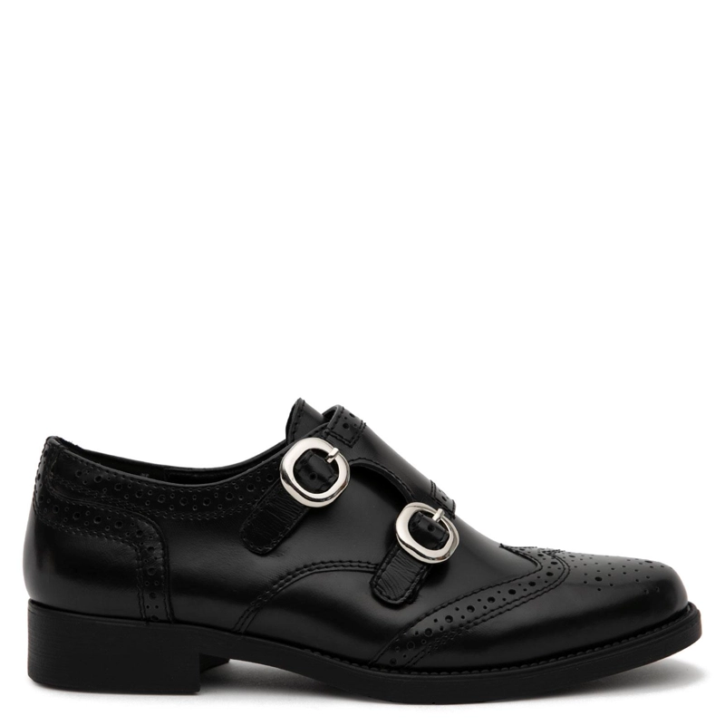 ZAPATO DE CUERO MUJER GACEL NEGRO HORTENCIA - 1