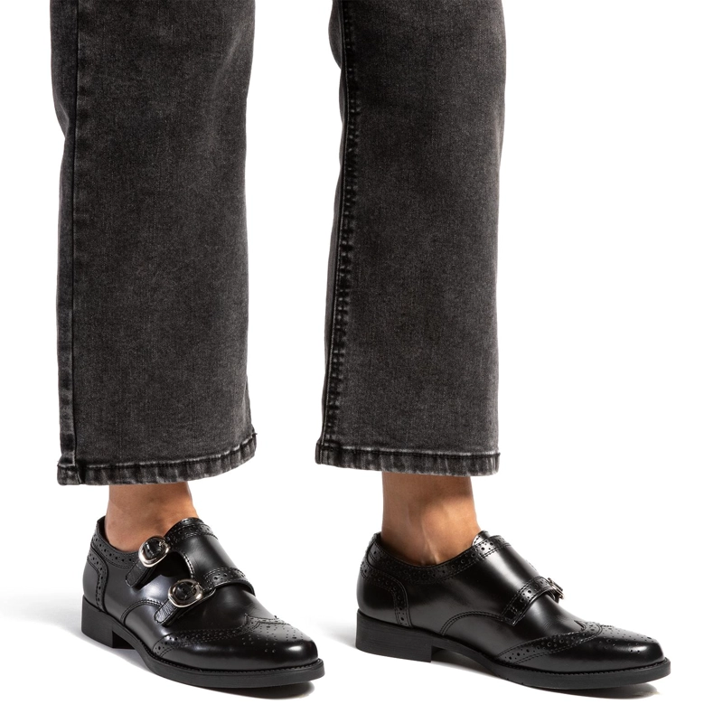 ZAPATO DE CUERO MUJER GACEL NEGRO HORTENCIA - 2