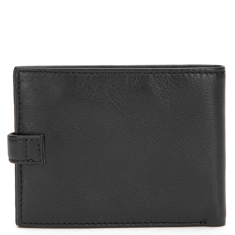 BILLETERA DE CUERO HOMBRE GUANTE NEGRO BILLETERA CON STRAP - 2