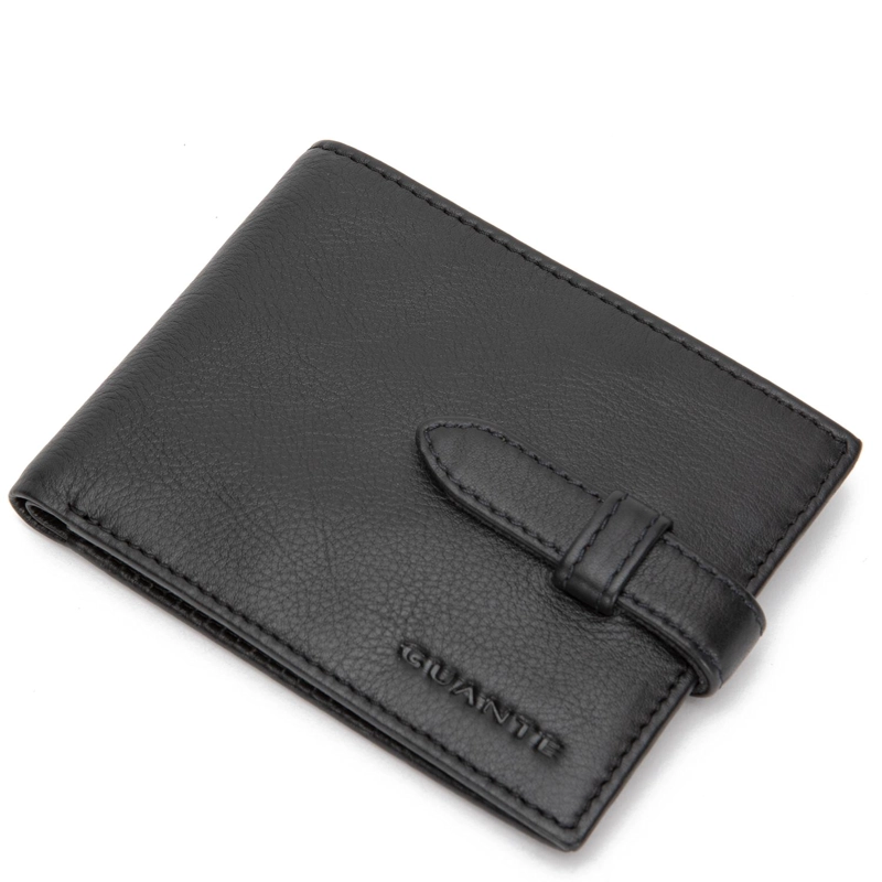 BILLETERA DE CUERO HOMBRE GUANTE NEGRO BILLETERA CON STRAP - 3